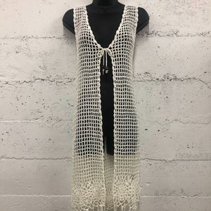 LF SLEEVELESS CROCHET VEST HIPPIE BOHO FRINGE